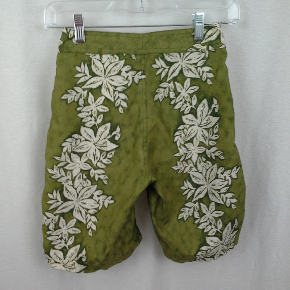 Old Navy boys board shorts 8 Green white Aloha - Picture 3 of 6